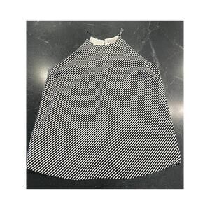 H&M black and whie stripe silky racerback dressy tank top Med